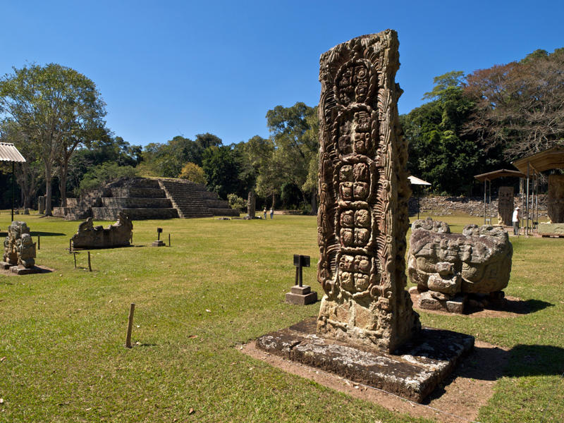 Chichen Itza, Mexico, Tulum, Mexico, Palenque, Mexico, Uxmal, Mexico, Becan, Mexico, Caracol, Belize, Tikal, Guatemala, Mayapan, Mexico, El Mirador, Guatemala, Quiriguá, Guatemala, Copán, Honduras, Yaxchilan, Mexico, Yaxha, Guatemala, Calakmul, Mexico, Tazumal, El Salvador