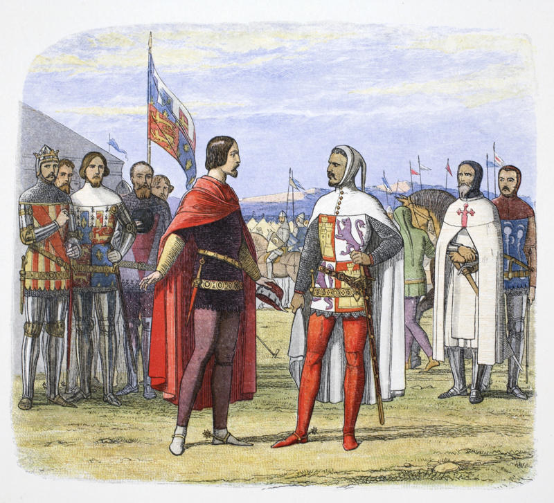 Spanish chapter Claim to two thrones, Edward's first battle, Battle of Crécy, Siege of Calais, Black Death, Battle of Poitiers, Spanish chapter, The Black Prince's Ruby, Siege of Limoges, Edward lost one of his two sons, Why was Prince Edward known as the Black Prince?