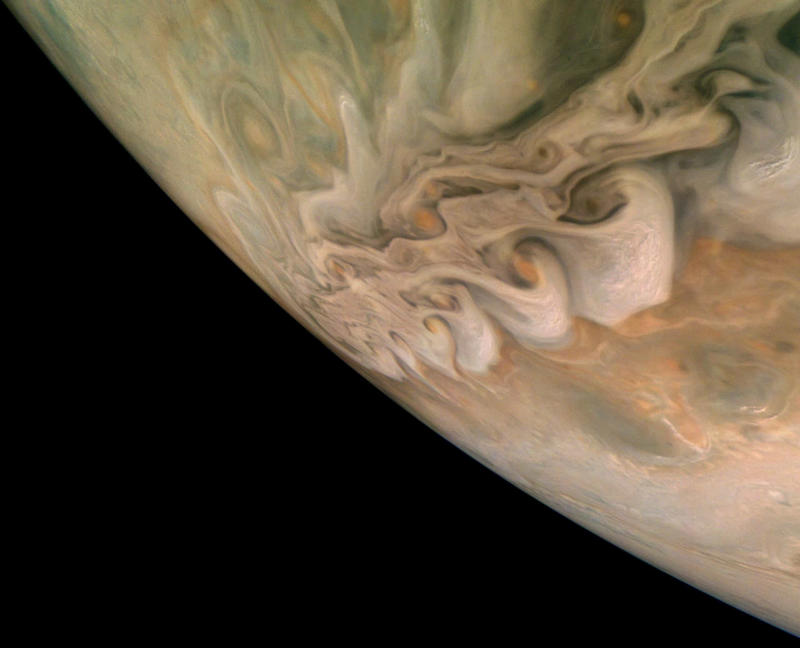 Juno arrives at Jupiter!, Jupiter's swirling clouds, "Clyde's Spot", Deep view, Tumultuous sight, Spiraling storm, Atmospheric conditions, Inside out, Northern latitudes, Juno approaches Jupiter, Headed towards Jupiter, Launch day looms, Reaching the launchpad, Juno passes the test