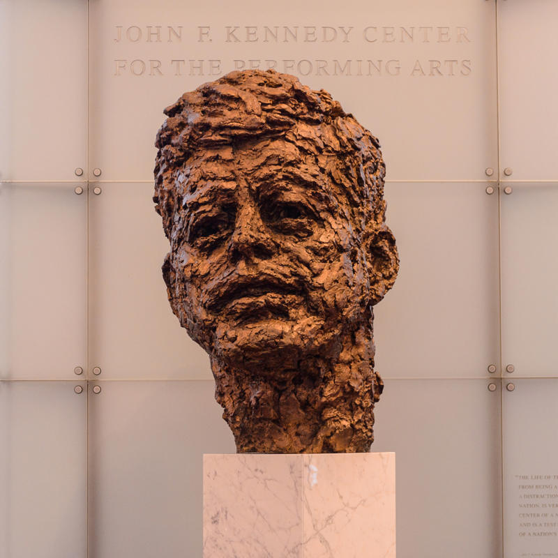 JFK centennial year John F. Kennedy (1917–1963), Acting on an idea, Edward Durell Stone (1902–1978), United States National Cultural Center, Name change, Costs spiral, Ground-breaking ceremony, Building work is completed, Leonard Bernstein's 'Mass', Kennedy family take center stage, Inauguration of the Eisenhower Theater, Honoring the full spectrum of performing arts, JFK centennial year, 'Art And Ideals: President John F. Kennedy', Trump makes changes, Protest and opposition