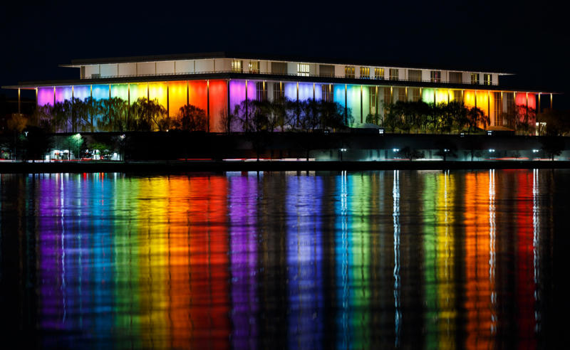 Honoring the full spectrum of performing arts John F. Kennedy (1917–1963), Acting on an idea, Edward Durell Stone (1902–1978), United States National Cultural Center, Name change, Costs spiral, Ground-breaking ceremony, Building work is completed, Leonard Bernstein's 'Mass', Kennedy family take center stage, Inauguration of the Eisenhower Theater, Honoring the full spectrum of performing arts, JFK centennial year, 'Art And Ideals: President John F. Kennedy', Trump makes changes, Protest and opposition
