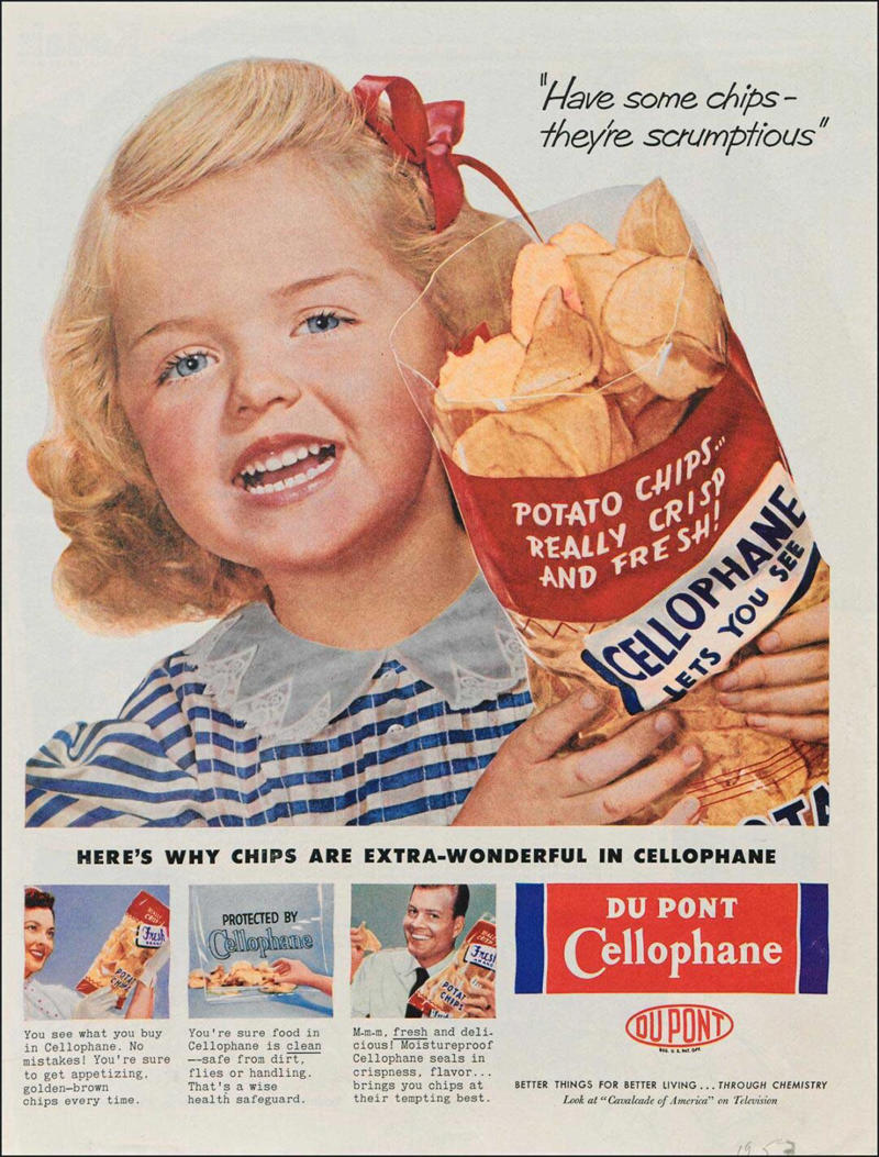 1. 7UP (1950s), 2. Green Giant Corn Niblets (1950s), 3. Wilson &amp; Co. Mor (1950), 4. Sealtest Ice Cream (1950/1951), 5. Zenith TV (1951), 6. American Kitchens (1951), 7. Howard Johnson’s (1951), 8. Hot Dawg Relish (1952), 9. Cellophane (1953), 10. Spry Ground Beef (1954), 11. Texaco Sky Chief Gasoline (1955), 12. Franco-American Macaroni (1956), 13. Kraft Swiss Cheese (1956), 14. Cheerios (1956)