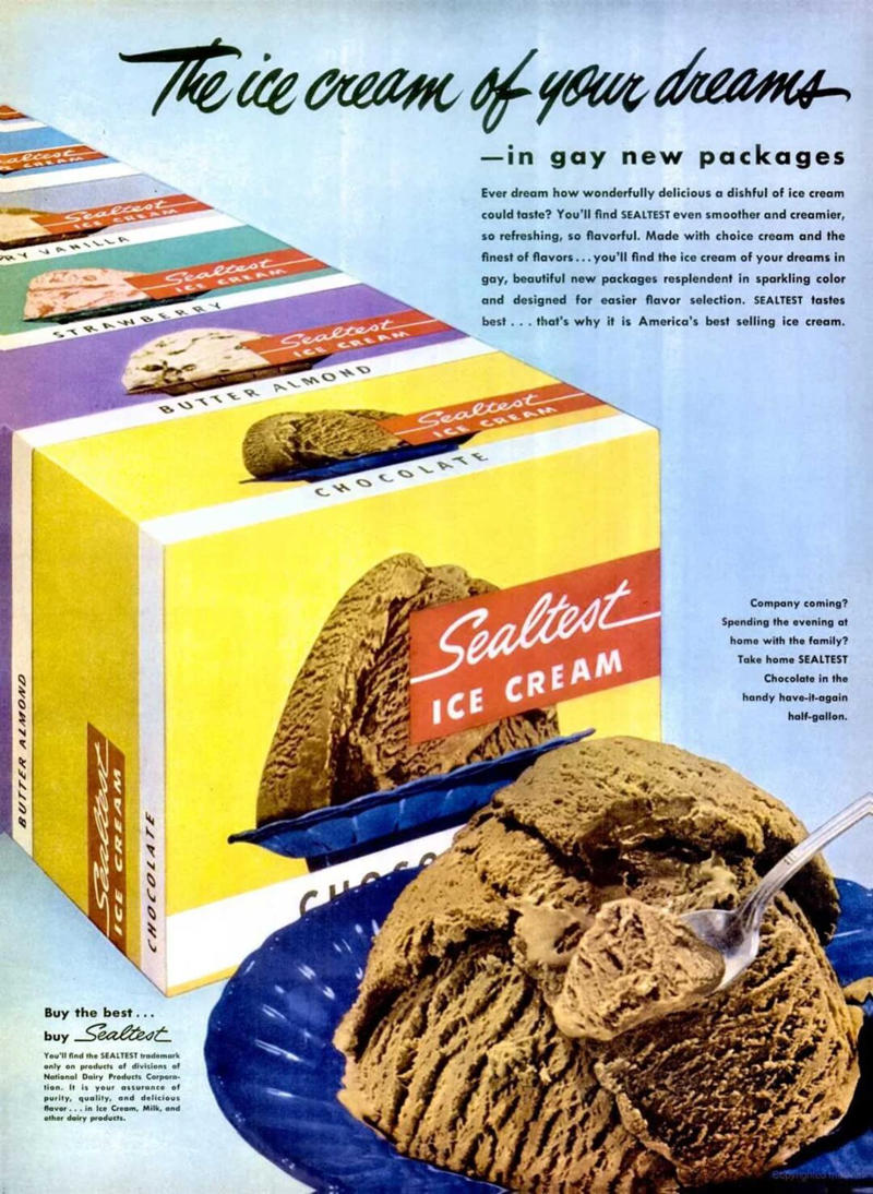 1. 7UP (1950s), 2. Green Giant Corn Niblets (1950s), 3. Wilson &amp; Co. Mor (1950), 4. Sealtest Ice Cream (1950/1951), 5. Zenith TV (1951), 6. American Kitchens (1951), 7. Howard Johnson’s (1951), 8. Hot Dawg Relish (1952), 9. Cellophane (1953), 10. Spry Ground Beef (1954), 11. Texaco Sky Chief Gasoline (1955), 12. Franco-American Macaroni (1956), 13. Kraft Swiss Cheese (1956), 14. Cheerios (1956)