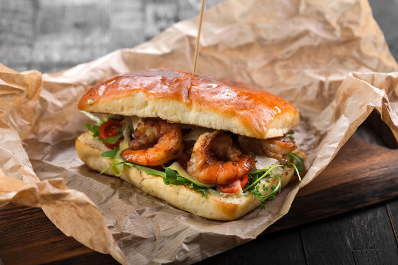 Sandwich Peri-peri, Nasi goreng, Grilled appetizer, Shrimp toast, Vol-au-vent, Linguine, Sandwich, Shrimp cocktail, Bruschetta, Stir fry, Coconut curry, Garlic, chili, citrus, Schezwan