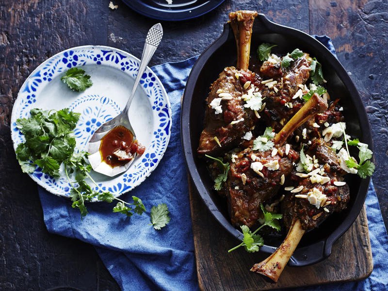 You'll need these…, Spiced lamb shanks with almonds and feta , Lamb shanks massaman , Slow cooker lamb shanks with tomato, chilli and fetta , Lamb shank osso buco , Moroccan lamb shanks with polenta & white beans , Braised lamb shanks with white bean purée , Lamb shanks with risoni and tomato , Maple syrup-glazed lamb shanks , Lamb shank, fennel and vegetable soup , Baked lamb shanks with orzo , Lamb shanks and eggplant stew , Lamb shanks with lentils and pancetta , Lamb shanks with vegetables , Red curry lamb shanks , Oven-braised lamb shanks , Lamb shanks bourguignon , David’s lamb shanks , Lamb shanks in five-spice, tamarind and ginger , Lamb shank and barley soup , Braised lamb shanks with mushroom risotto , Lamb shank & bean ragu , Lemon and ginger lamb shanks with broad beans , Lamb shanks and lentils , Braised lamb shanks with tzatziki and tomato salad , Lamb shank and spinach korma curry , Lamb shank recipe tips, What cooking method is best for lamb shanks?, What to pair with lamb shanks?