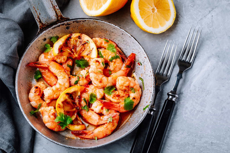 Garlic, chili, citrus Peri-peri, Nasi goreng, Grilled appetizer, Shrimp toast, Vol-au-vent, Linguine, Sandwich, Shrimp cocktail, Bruschetta, Stir fry, Coconut curry, Garlic, chili, citrus, Schezwan