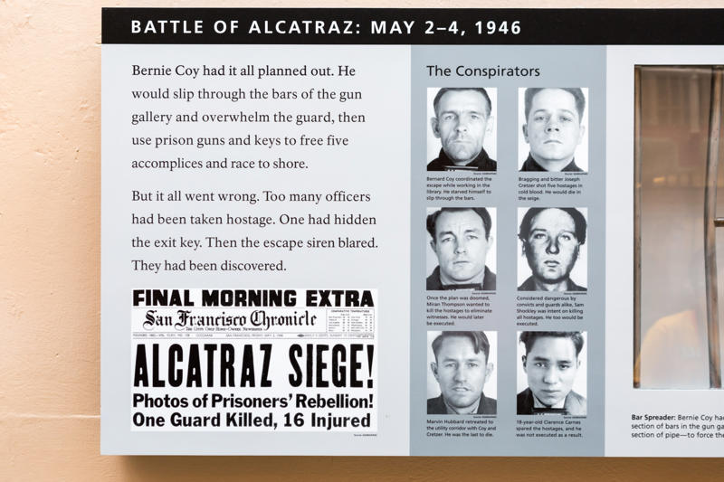 Rock of ages, 2012 - the 50th anniversary of the arguably successful breakout, Welcome to Alcatraz, A fascinating exhibition, Authentic experience, Operations hub, The Alcatraz siege, Island infrastructure, The cellhouse, Prison complex, Art imitating life, Ruins of the Warden's House, The exercise yard, Alcatraz in the 20th century, The prison grounds