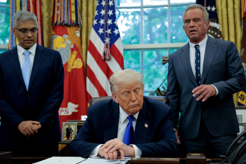 May 6 - Lawsuits against the Trump administration for mass layoffs at HHS May 22 - Pentagon accepts Boeing jet from Qatar for Trump, May 22 - "Big, beautiful bill" passed by House, May 21 - Announces “Golden Dome” missile defence project, May 20 - Has "excellent" call with Putin on Ukraine war, May 19 - Reacts to Biden's cancer diagnosis, May 16 - New tariff rates on the way, May 15 - Trump says US is close to nuclear deal with Iran, May 14 - Brokers B deal between Qatar Airways and Boeing, May 13 - Expedites refugee applications for white South Africans, May 13 - Donald Trump seeks 1 trillion in investments in Saudi Arabia, May 12 - Preparing to make Qatari luxury plane new Air Force One, May 12 - Trump promises historic drug price cuts, May 9 - Names Jeanine Pirro interim US attorney for DC, May 8 - Will decide on “Persian Gulf” name during Middle East visit, May 7 - Supreme Court allows ban on trans people in the military, May 6 - Hosts .5 million-per-plate dinner in Virginia, May 6 - Trump Administration Offers ,000 to Undocumented Immigrants for Voluntary Departure, May 6 - Trump and Carney meet at the White House, May 6 - Lawsuits against the Trump administration for mass layoffs at HHS, May 5 - Trump plans to reopen Alcatraz, May 5 - Trump uncertain about constitutional right to "due process", May 4 - Trump Denies Seeking Unconstitutional Third Term Despite "Trump 2028" Merchandise, Trump Stirs Controversy with AI-Generated Pope Image During Vatican Mourning Period, May 2 - Plans to revoke Harvard’s tax-exempt status, May 1 - Reassigns national security adviser Mike Waltz, April 30 - Blames Biden for shrinking US economy, April 29 - Lowest 100-day approval rating in 80 years, April 28 - Trump suggests Canadians should vote for him in election, April 25 – Trump signs executive order to step up global deep-sea mining, April 23 – Trump softens stance on China and Powell, April 22 - Trump refuses to grant migrants a trial, April 21 - Stands behind Hegseth as defense secretary, April 19 – Trump’s approval rating on economy drops to all-time low, April 17 - Criticizes Federal Reserve Chair, April 16 - Plans to overhaul the Endangered Species Act, April 15 - Trump suggests deporting US criminals to El Salvador, April 14 - Called “fully fit” by White House physician, April 9 - Pauses tariffs on everyone but China for 90 days, April 9 - Urges Americans to “BE COOL!”, April 8 - Prepared to add new tariffs on China, April 7 - Wins ruling on rapid deportations, April 7 - Hosts World Series champion Dodgers at White House, April 2 - Announces widespread reciprocal tariffs, April 1 - Administration sued by state AGs over health funding cuts, March 27 - Trump pulls Stefanik's nomination for U.N. ambassador, March 26 - Imposing tariffs on all automobiles made outside the US, March 25 - Calls group chat security leak a “glitch”, March 24 - Dismisses existing portrait of himself, praises unseen Russian picture, March 20 - Signs order to dismantle Department of Education, March 15 - Signs bill to fund government through September, March 11 - Supports Elon Musk and Tesla, March 11 - Escalates trade war with Canada, March 9 - Won’t rule out recession, March 7 - Holds crypto summit, Bitcoin price tumbles, March 4 - Gives speech to Congress, March 4 - Officially puts tariffs into effect, March 3 - Freezes military aid to Ukraine, March 2 - Announces crypto reserve, February 28 - Has tense meeting with Zelenskyy at White House, February 26 - Posts AI-generated video on Gaza transformation, February 24 - Says tariffs on Canada and Mexico will go forward, February 21 - Fires senior military leadership, February 15 - Channels Napoleon, February 12 - Speaks with Putin about ending war in Ukraine, February 10 - Imposes 25 per cent tariffs on steel and aluminum imports, February 7 - Meets with Japanese prime minister, February 5 - Bans transgender women from female sports, February 4 - States that the US will “take over” Gaza Strip, February 3 - Delays tariffs targeting Canada and Mexico, January 23 - Lays out economic vision to WEF, January 20 - Suspends sale of TikTok for 75 days, January 20 - Pardons 1,500 people involved in Jan. 6 Capitol riots, January 20 - Plans 25% tariffs for Canada and Mexico on Feb. 1, January 20 - Marco Rubio confirmed as secretary of state, January 20 - Signs first executive orders, January 20 - Sworn in as 47th president of the United States, January 19 - Pledges to release classified Kennedy and MLK records, January 18 - Launches own cryptocurrency, January 14 - Plans to create “External Revenue Service”, January 10: Planning 100-plus executive orders on day one, January 10: Receives no punishment for felony hush money conviction, January 8: Plans to designate Mexican cartels as terror organizations, January 5: Meets Italian prime minister Giorgia Meloni, December 26 - Told Wayne Gretzky to run for Canadian Prime Minister, December 25 - Tells death row prisoners to “go to hell”, December 23 - Once again looking to buy Greenland, December 22 - Threatens to regain control of Panama Canal, December 22 - Rejects claims that Elon Musk is pulling his strings, December 16 - Will not have NY hush money case dismissed, December 14 - Gets M in ABC defamation case, December 13 - Vows to end daylight saving time, December 11 - Invites Xi Jinping to attend his inauguration, December 9 - Lays out agenda in television interview, December 5 - Selects David Sacks to oversee AI and crypto, December 4 - Names Peter Navarro as top trade advisor, December 3 - Jokes about making Canada the “51st state”, December 2 - Demands release of Israeli hostages in Gaza, December 2 - Plans to travel to Paris, November 21 - Matt Gaetz withdraws from AG consideration, November 20 - Chooses Linda McMahon to be education secretary, November 19 - Picks Dr. Oz to run Medicare and Medicaid, November 16 - Attends UFC 309, November 14 - Plans to use recess appointments, November 13 - Nominates Marco Rubio as secretary of state, November 13 - Nominates Pete Hegseth as secretary of defense, November 13 - Nominates Matt Gaetz as attorney general, November 13 - Nominates Tulsi Gabbard as director of national intelligence, November 12 - Nominates Kristi Noem as his Homeland Security secretary