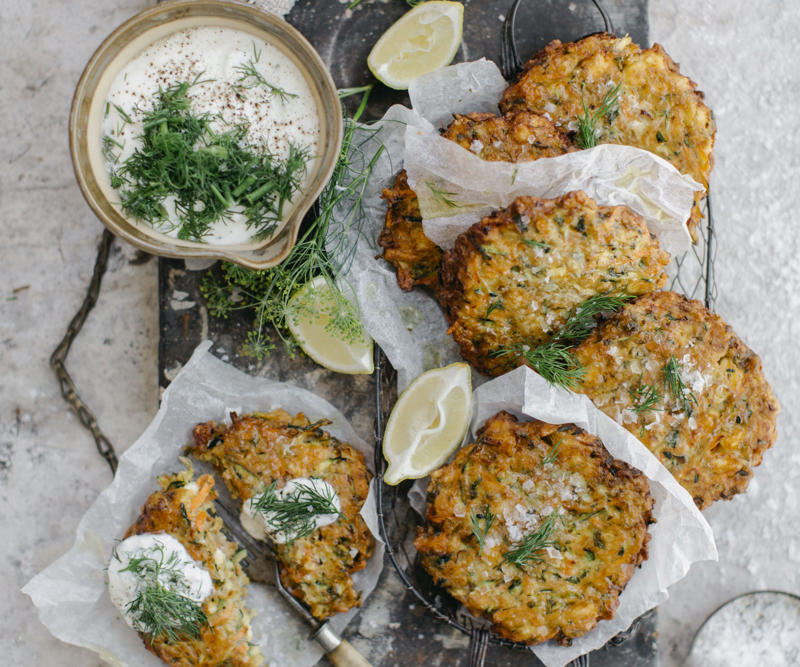 Ingredients, Zucchini fritters serving suggestion, Test Kitchen tip, Zucchini fritter flavour variations, More fabulous fritters