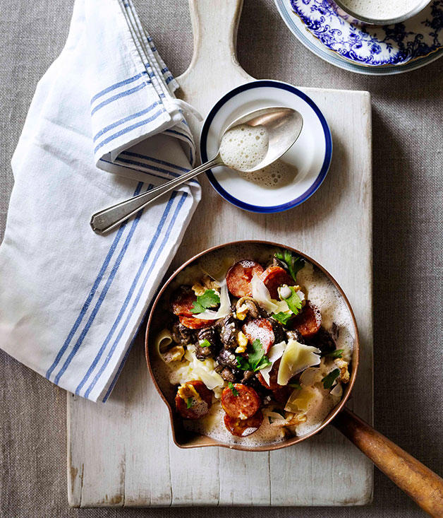 Our favourite risotto recipes,          Barbaresco risotto with Gorgonzola      ,          Fico’s pea risotto with buffalo mozzarella and spring herbs      ,          Pumpkin and vermouth risotto with parmesan and mascarpone      ,          Mushroom and mascarpone risotto      ,          Cauliflower and Taleggio risotto with anchovy pangrattato      ,          Enrico Tomelleri’s risotto with pumpkin, Gorgonzola and brown butter      ,          Jacques Reymond’s snail and smoked sausage risotto with walnuts and Comté      ,          Rabbit with pearl barley risotto and rosemary jus      ,          Basic risotto      