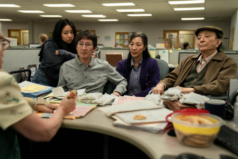 Evelyn Quan Wang in 'Everything Everywhere All at Once' (2022) Kyle Pratt in ‘Flightplan’ (2005), Evelyn Quan Wang in 'Everything Everywhere All at Once' (2022), Evelyn Salt in ‘Salt’ (2010), Jane Bodine in ‘Our Brand Is Crisis’ (2015), Ellen Ripley in the ‘Alien’ series, Murph in ‘Interstellar’ (2014), Jess in ‘Secret in Their Eyes’ (2015), Kate in ‘Overboard’ (2018), Captain Phasma in ‘Star Wars: The Force Awakens’ (2015), Zula in ‘Conan The Destroyer’ (1984), M in the ‘James Bond’ films, Alicia Clark in ‘The Paper’ (1994), Hobson in ‘Arthur’ (2011), Paula in ‘The 40-Year-Old Virgin’ (2005)