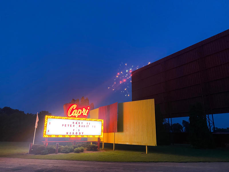 Ford-Wyoming Drive-In, Dearborn, Summer Drive-In at USA Hockey Arena, Plymouth, Memory Lane Drive-In, Monroe, US 23 Drive-In, Flint, Hi-Way Drive-In, Carsonville, Getty Drive-In, Muskegon, Capri Drive-In, Coldwater, Cherry Bowl Drive-In, Honor, Highway 2 Community Drive-In, Manistique