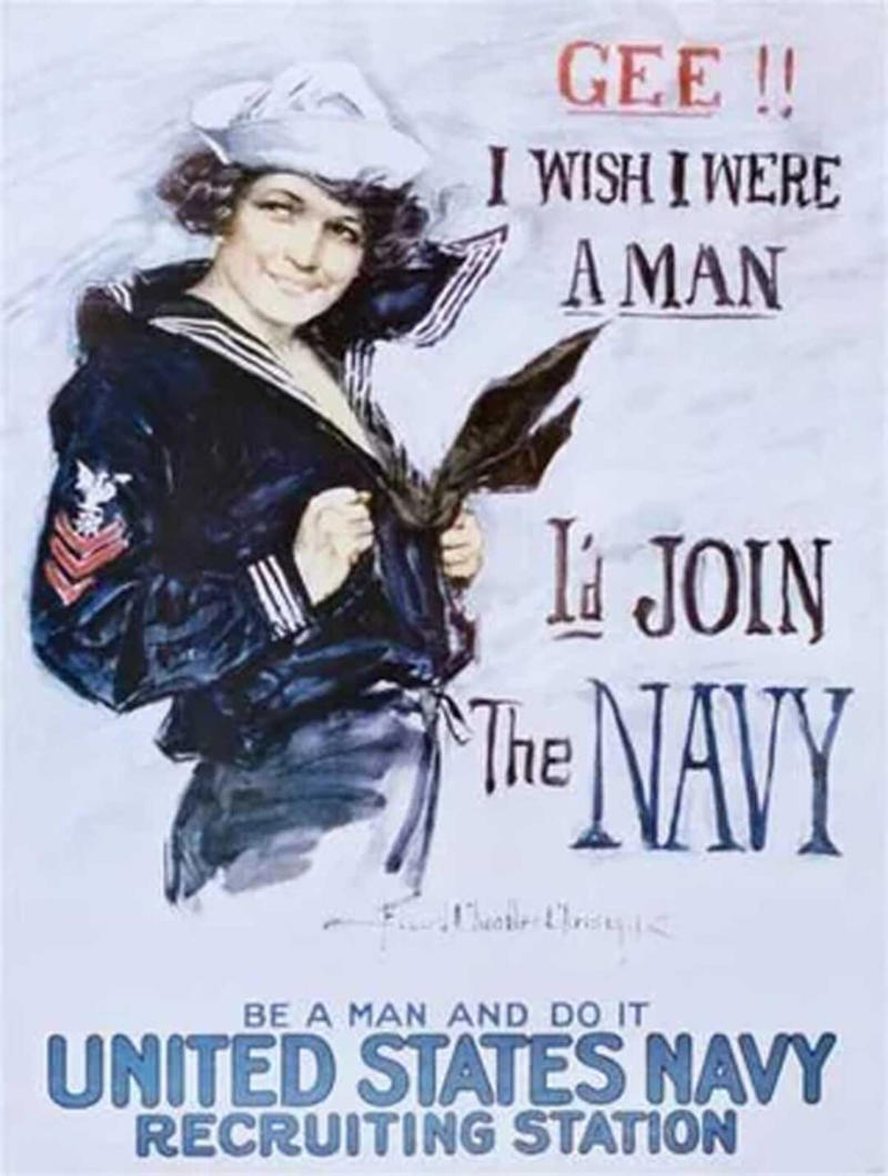 3. U.S. Navy (1915) 1. Colgate Shaving Stick (1914), 2. Cracker Jack Baseball Cards (1915), 3. U.S. Navy (1915), 4. Montgomery Ward & Co. (1916), 5. Interwoven Socks (1920s), 6. Comet Rice (1921), 7. Jell-O (1924), 8. Oreo (1924), 9. Mystikum Parfum (1925), 10. Roosevelt Five-Passenger Sedan (1929), 11. Ivory Soap (1931), 12. Buick (1933), 13. Kenwood Mills (1939), 14. Gary Cooper in ‘Beau Geste’ (1939), 15. Listerine Toothpaste (1939)