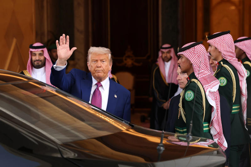 Keeping them on their toes, Wrestling with the reality, Impromptu meeting with al-Sharaa, Trump's praise for former jihadist, A quick hello, 50-year sanctions lifted, "A chance at greatness", "Time to shine", A step up, All in the past, Years of US estrangement, The start of a new era in the Middle East?, Turkey and Saudi's role, A standing ovation, Fireworks in Damascus, A glimmer of hope for a beleaguered land, Undermining Iranian influence, Huge investment on the cards