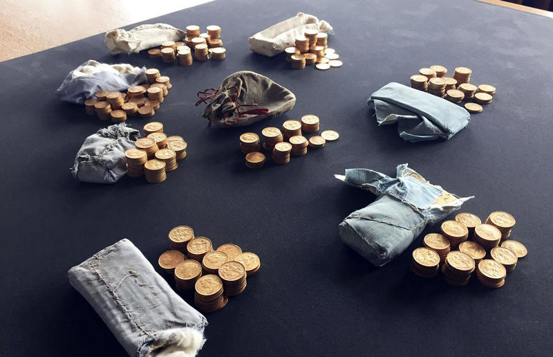 Gold hoard in a piano, UK: $665,000 (£500k) The people who struck gold in unexpected places, Gold coins found in a pub, Ireland: value unknown, South African gold coins, UK: up to 3,000 (£100k), US gold coins in a London garden, UK: 4,000 (£98.2k), Gold bars in an airport bin, South Korea: 9,000 (£240k), Crushed chalice in a potato field, UK: 3,000 (£250k), Gold hoard in a piano, UK: 5,000 (£500k), Gold bars in a back garden, France: 7,000 (£666k), A home with hidden gold, France: .8 million (£2.9m), Gold Rush hoard buried under a tree, USA: million (£7.5m)