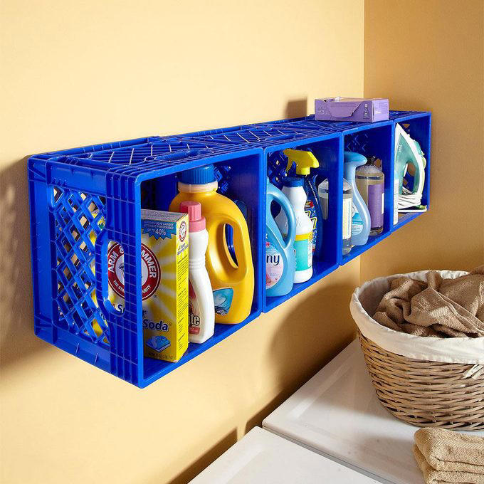 Coffee container, Hose reel, Ice trays, Foam beverage can holders, Use a pool noodle inside a drawer, 5-Gallon buckets, Paper tubes, Toothbrushes, Tennis balls, Milk jugs, Clamshell containers, Pipe insulation, Wine bottle, Gutter garden, Curtain rods, Mesh produce bag, Save your containers, PVC piping, Old clothing, Used or leftover building materials, Old rake, Packing peanuts, Use an old eyeglass case for hardware storage, Gardening tool hack, Wine cork caulk saver, Pop tops, Old sneaker, Bread tabs, Pie plate, Egg cartons, Tape containers, Wine box shoe storage, Garden hose, Old gloves, Three-ring binder spine, Painter’s plastic, Coffee bag ties, To-go coffee cup, Rx bottle for storing fasteners, Tissue box, Peanut butter jars, Golf tees, Bike inner tubes, Grated cheese container, Garment bag, Spray paint organizer, Flexible drainage pipe, Plastic shelving units, Wire mesh fence, Key ring, Toothbrush holder, Cooking cooling racks, Save those caps!, Pet collar, Old trash cans, Tomato cage, Cleaned out grill, Milk crates, Broken laundry basket, Floral water tubes, Drill box reuse, Floor tiles for drawer liners, Paint tray, Fence post, Electrical box, Twist ties, Clothespins, Electrical wire, Golf club covers, Yardstick, Shelf liner, Flowerpot drip pans, Laundry jug watering can, Bucket lids, Cereal box, Coffee carry-all, Bubble wrap®, Rubber chair leg cap, No-slide knee pads, Appliance and tool manuals, Chip clips
