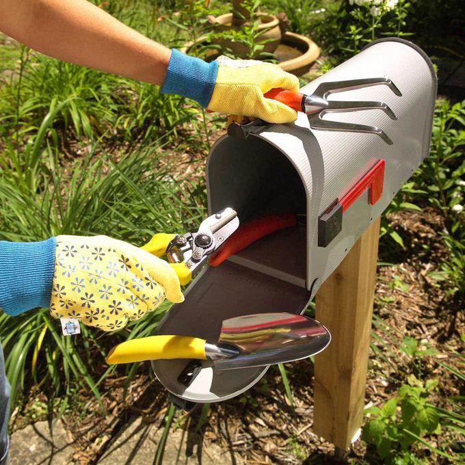 Coffee container, Hose reel, Ice trays, Foam beverage can holders, Use a pool noodle inside a drawer, 5-Gallon buckets, Paper tubes, Toothbrushes, Tennis balls, Milk jugs, Clamshell containers, Pipe insulation, Wine bottle, Gutter garden, Curtain rods, Mesh produce bag, Save your containers, PVC piping, Old clothing, Used or leftover building materials, Old rake, Packing peanuts, Use an old eyeglass case for hardware storage, Gardening tool hack, Wine cork caulk saver, Pop tops, Old sneaker, Bread tabs, Pie plate, Egg cartons, Tape containers, Wine box shoe storage, Garden hose, Old gloves, Three-ring binder spine, Painter’s plastic, Coffee bag ties, To-go coffee cup, Rx bottle for storing fasteners, Tissue box, Peanut butter jars, Golf tees, Bike inner tubes, Grated cheese container, Garment bag, Spray paint organizer, Flexible drainage pipe, Plastic shelving units, Wire mesh fence, Key ring, Toothbrush holder, Cooking cooling racks, Save those caps!, Pet collar, Old trash cans, Tomato cage, Cleaned out grill, Milk crates, Broken laundry basket, Floral water tubes, Drill box reuse, Floor tiles for drawer liners, Paint tray, Fence post, Electrical box, Twist ties, Clothespins, Electrical wire, Golf club covers, Yardstick, Shelf liner, Flowerpot drip pans, Laundry jug watering can, Bucket lids, Cereal box, Coffee carry-all, Bubble wrap®, Rubber chair leg cap, No-slide knee pads, Appliance and tool manuals, Chip clips