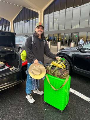 Bose QuietComfort Headphones, MZOO sleep eye mask, The Brevitē backpack, Hypervolt Go 2 massage device, An 8-pack of Purell hand sanitizer, Cotopaxi’s Bataan fanny pack, A Yeti Rambler water bottle, Ostrichpillow Go travel neck pillow, Away’s “bigger” carry-on, An Apple iPad, TheraFace depuffing wand, Related...