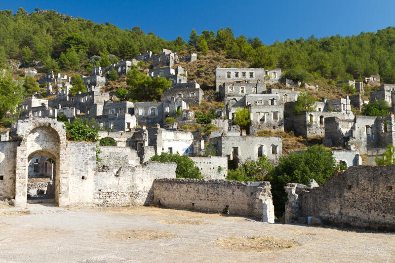Virginia City, USA, Craco, Italy, Terlingua, USA, Hashima Island, Japan, Kennecott, USA, Kolmanskop, Namibia, Animas Forks, USA, Ross Island, India, Rhyolite, USA, Oradour-sur-Glane, France, Calico, USA, Bodie, USA, Glenrio, USA, Garnet, USA, Kayaköy, Turkey
