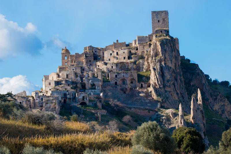 Virginia City, USA, Craco, Italy, Terlingua, USA, Hashima Island, Japan, Kennecott, USA, Kolmanskop, Namibia, Animas Forks, USA, Ross Island, India, Rhyolite, USA, Oradour-sur-Glane, France, Calico, USA, Bodie, USA, Glenrio, USA, Garnet, USA, Kayaköy, Turkey