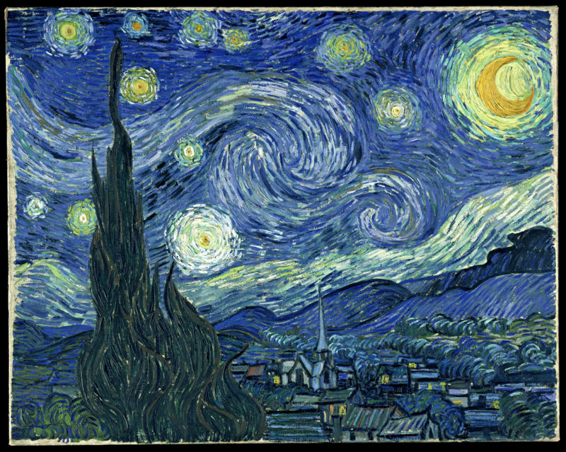 'The Starry Night' 'The Garden of Earthly Delights', 'The Creation of Adam', 'The Persistence of Memory', 'Nighthawks', 'Autumn Rhythm', 'Isabella', 'Boy Mozart', 'Mona Lisa', 'The Prophet Zechariah', 'Netherlandish Proverbs', 'An Old Man in Military Costume', 'The Life of Saint Francis', 'The Starry Night', 'Patch Of Grass', 'Supper at Emmaus'