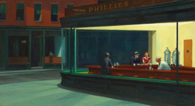 'Nighthawks' 'The Garden of Earthly Delights', 'The Creation of Adam', 'The Persistence of Memory', 'Nighthawks', 'Autumn Rhythm', 'Isabella', 'Boy Mozart', 'Mona Lisa', 'The Prophet Zechariah', 'Netherlandish Proverbs', 'An Old Man in Military Costume', 'The Life of Saint Francis', 'The Starry Night', 'Patch Of Grass', 'Supper at Emmaus'