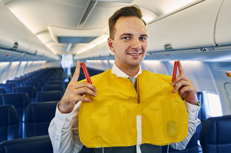 Sit near an emergency exit, Avoid sitting in the middle of the plane, Select flights with safe seats available, Pay attention to the safety demonstration, Familiarize yourself with seatbelt operation, Keep shoes on during takeoff and landing, Evacuate promptly, Avoid unruly behavior, Purchase travel insurance, Limit the number of lithium batteries, Store carry-on baggage properly, Remember most crashes are survivable, General safety practices: keep seatbelt fastened at all times, Check emergency oxygen mask placement for children