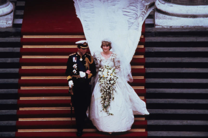 A fashion landmark of the 1980s, Romantic excess, Diana lost too much weight before the wedding, Diana battled bulimia for nearly a decade, She spilled perfume on the dress, A backup bouquet—just in case, A hidden lucky charm, An alternate version of the dress, The backup dress vanished mysteriously, The dramatic veil, How do you transport a princess?, Hand-stitched and one of a kind, Even the shoes were custom masterpieces, The soles were painted with their initials, The third most expensive wedding dress in history