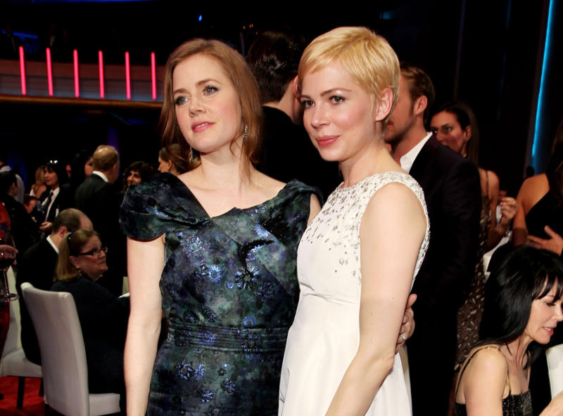 Amy Adams and Michelle Williams Fredric March and Wallace Beery, Barbra Streisand and Katharine Hepburn, 'Franz Kafka's It's a Wonderful Life' and 'Trevor', 'Johnny Belinda' and 'The Treasure of the Sierra Madre', Diane Keaton and Marsha Mason, Tom Courtenay and Robert Duvall, Jodie Foster, Shirley MacLaine, and Sigourney Weaver, 'A Bug's Life' and 'The Prince of Egypt', Ron Howard and Baz Luhrmann, Amy Adams and Michelle Williams, Meryl Streep and Sandra Bullock, Damien Chazelle and Kenneth Lonergan, Lady Gaga and Glenn Close, Elton John and Jessie Buckley, Mikkel E.G. Nielsen (left) and Alan Baumgarten (right)