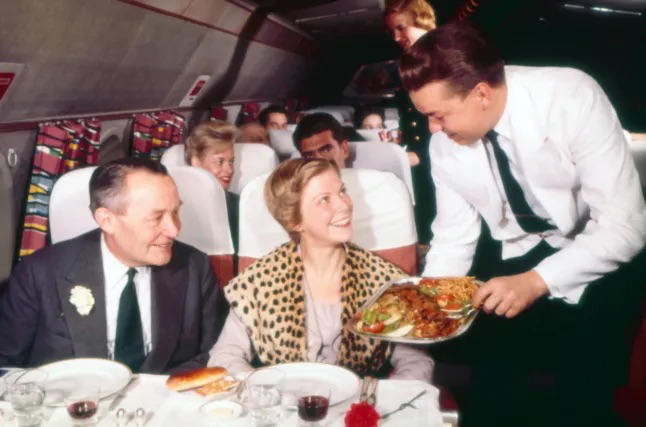 Great Service Cabin Service, SAS DC-8-33, Meat or Seafood?, First Class, Lobster or Shrimp?, Fresh Bread, SAS Scandinavia, First Class Drinks, Great Service, Perfect Service, Balanced Meal, Pan Am Desserts, A Qantas Flight, Drink Service, A Pan Am 747 Cabin, Royal Viking