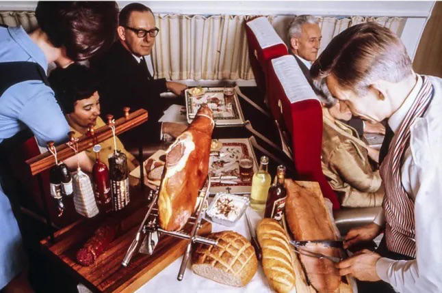 SAS Scandinavia Cabin Service, SAS DC-8-33, Meat or Seafood?, First Class, Lobster or Shrimp?, Fresh Bread, SAS Scandinavia, First Class Drinks, Great Service, Perfect Service, Balanced Meal, Pan Am Desserts, A Qantas Flight, Drink Service, A Pan Am 747 Cabin, Royal Viking