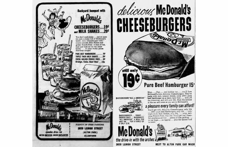 1950s: affordable treats at McDonald's Menus that made history, 1920s: White Castle changes the game, 1930s: Nathan's gets famous, 1940s: Carl's Jr. makes a stand, 1950s: affordable treats at McDonald's, 1950s: Whataburger goes big, 1950s: Burger King before the Whopper, 1950s: In-N-Out introduces Cali-style fast food, 1960s: Jack in the Box revolutionizes the drive-thru, 1960s: McDonald's before the Big Mac, 1960s: Sonic does things its own way, 1960s: Taco Bell offers something different, 1960s: Wendy's creates the modern drive-thru, 1970s: McDonaldland is born, 1970s: Kentucky Fried Chicken before it became KFC, 1970s: White Castle keeps it simple, 1980s: Dunkin' Donuts goes crazy for soup, 1980s: McDonald's is lovin' it, 1980s: Arby's buys into the croissant boom, 1990s: Pink's enters the new century