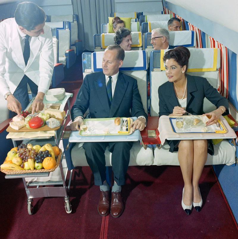 Perfect Service Cabin Service, SAS DC-8-33, Meat or Seafood?, First Class, Lobster or Shrimp?, Fresh Bread, SAS Scandinavia, First Class Drinks, Great Service, Perfect Service, Balanced Meal, Pan Am Desserts, A Qantas Flight, Drink Service, A Pan Am 747 Cabin, Royal Viking