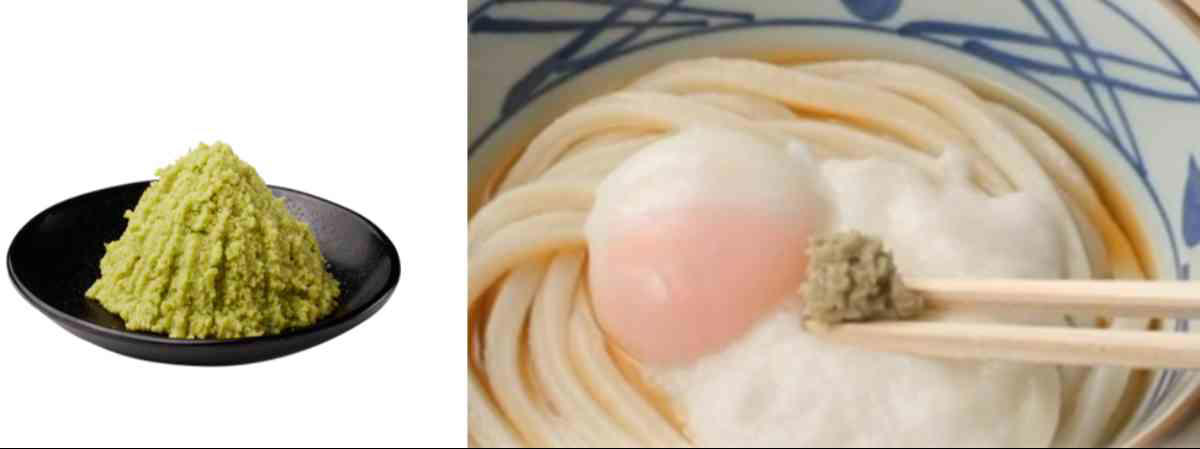 『かけうどん（温）』×「わかめ」, 『釜玉うどん（温）』×「しび辛ラー油」, シャキシャキとした食感と風味「青ねぎ」  , すっきりを、旨みにも、香りにも。「おろししょうが」, サクッと足せる、食感の楽しさ。「天かす」, さわやかに香る、特製七味「香七味（かおりしちみ）」, 風味豊かな香りに「すりごま」, いつもの一杯を、ちょっと上品に「わさび」
