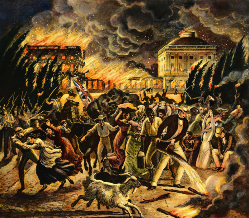White House fire, 1814 Temple of Artemis fire, 356 BCE, Library of Alexandria fire, 48 BCE, Old St Paul's fire, 1666, White House fire, 1814, Westminster Palace fire, 1834, Tuileries Palace fire, 1871, University of Leuven Library fire, 1914, The Crystal Palace fire, 1936, Hotel Polen fire, 1977, York Minster fire, 1984, Hampton Court Palace fire, 1986, World Trade Center fires, 2001, Brighton West Pier fire, 2003, Al-Madina Souq fire, 2012, Honey Run Covered Bridge fire, 2018, Copenhagen Old Stock Exchange fire, 2024