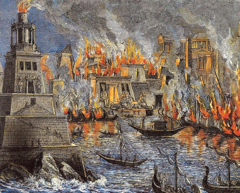 Library of Alexandria fire, 48 BCE Temple of Artemis fire, 356 BCE, Library of Alexandria fire, 48 BCE, Old St Paul's fire, 1666, White House fire, 1814, Westminster Palace fire, 1834, Tuileries Palace fire, 1871, University of Leuven Library fire, 1914, The Crystal Palace fire, 1936, Hotel Polen fire, 1977, York Minster fire, 1984, Hampton Court Palace fire, 1986, World Trade Center fires, 2001, Brighton West Pier fire, 2003, Al-Madina Souq fire, 2012, Honey Run Covered Bridge fire, 2018, Copenhagen Old Stock Exchange fire, 2024
