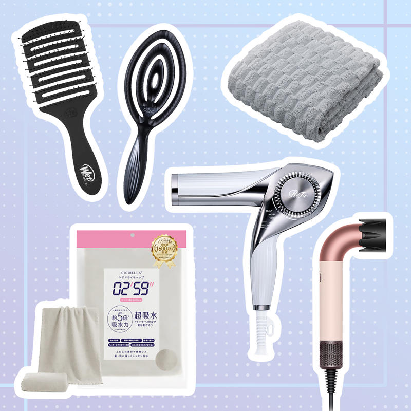 時短アイテム1【ヘアドライタオル】, 時短アイテム2【高級ドライヤー】, 時短アイテム3【ブローブラシ】, 【美容師直伝！】髪を早く乾かすための3つのコツ