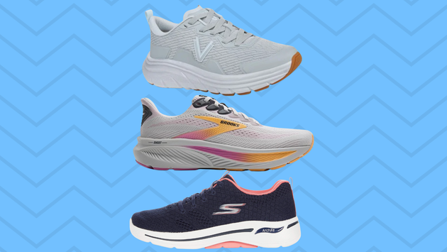 A pair of Brooks sneakers that older women can't stop buying, Skechers Go Walk Arch Fit sneaker, Vionic Walk Max classic shoe, Men's Adidas Ultraboost 20 sneaker, Women's Orthofeet Francis walking shoe, New Balance 990v56 shoe, Women's Dr. Comfort Victory shoe, Saucony Omni Walker 3 shoe, Skechers Glide Step shoe, Women's Orthofeet Joelle shoe, Related...