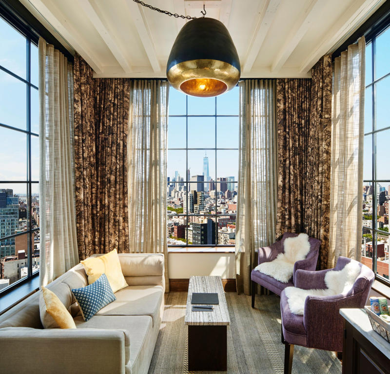 The Manner, The Surrey, a Corinthia Hotel, W New York-Union Square, The Ned NoMad, Crosby Street Hotel, The Ritz-Carlton New York, NoMad, The Carlyle, A Rosewood Hotel, Fouquet's New York, Park Hyatt New York, The Wall Street Hotel, Pendry Manhattan West, The Mercer, Hotel Chelsea, The Bowery Hotel, The Mark, The Fifth Avenue Hotel, Ace Hotel Brooklyn, The Lowell, ModernHaus Soho, Warren Street Hotel, Aman New York, The Langham, New York, Fifth Avenue, Freehand New York, Baccarat Hotel New York, Gansevoort Meatpacking NYC, Soho House New York, The Hoxton Williamsburg, The New York Edition, The Ludlow, 1 Hotel Brooklyn Bridge, The St. Regis New York, The Beekman, A Thompson Hotel, 33 Hotel, New York City, Seaport, The Pierre, A Taj Hotel, The Whitby Hotel, Casa Cipriani, Wythe Hotel, AKA Central Park, The Marlton Hotel