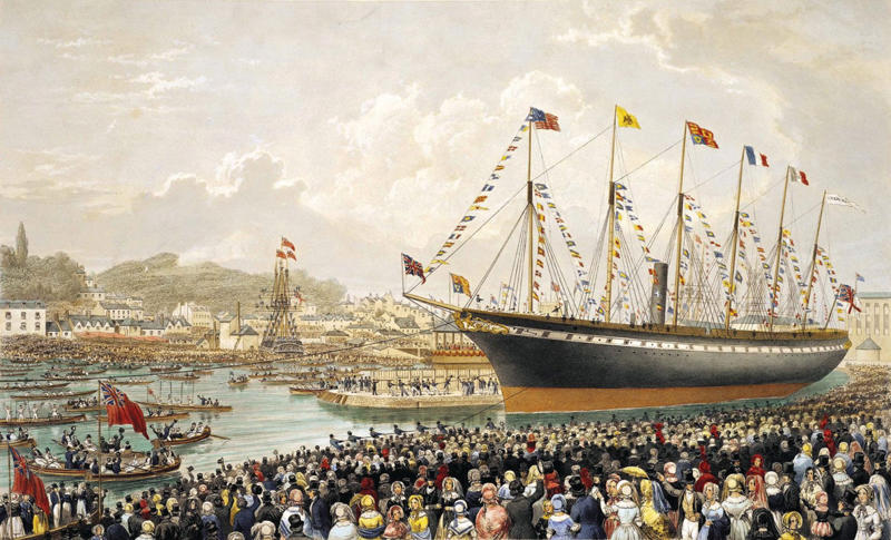 SS Great Britain SS Royal William, SS Great Britain, SS Great Eastern, RMS Baltic, RMS Olympic, Carnival Destiny, Grand Princess, RMS Queen Mary, Voyager of the Seas, Navigator of the Seas, SS Normandie, RMS Queen Mary 2, Icon of the Seas, Star of the Seas