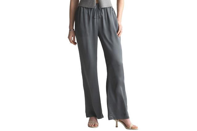 Martha Stewart’s Outfit Blueprint, Quince Washable Stretch Silk Notch Collar Blouse, Cushionaire Platform Sandals, Aimimier Faux Pearl Necklace, Quince Washable Silk Drawstring Wide-Leg Pants, Chigant Satin Button-Down Shirt, Wantschun Wide-Leg Satin Pants, with coupon, Steve Madden Troyye Platform Sandal, Kate Spade Pearls Please Collar