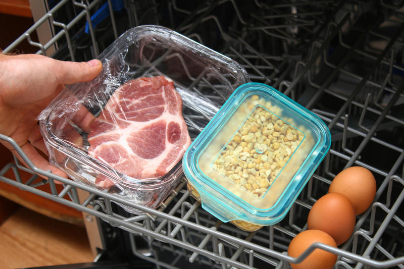 食器洗い機を使った調理方法, 洗剤は使用不可！, チョコレートフォンデュ, パプリカの詰め物, フルーツのポシェ, 食器洗い機から取り出す