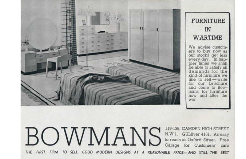 1942: Bowmans furniture Beautiful vintage adverts for home products around the world, 1922: Dominion Linoleum, 1926: Electrolux vacuums, 1920s: pianos, 1931: Neolux light fittings, 1932: solid wood desks, 1937: Carrier air-conditioning units, 1930s: Frigidaire refrigerators, 1942: Bowmans furniture, 1945: Belmont televisions, 1940s: Scotch tape, 1940s: Westinghouse washing machines, 1950: kit homes, 1955: blast-resistant houses, 1957: Admiral televisions, 1957: Grècéram floor tiles, 1950s: WalPaMur paint, 1962: Australuco aluminium, 1963: Bell extension phones, 1967: Edison Electric Institute, 1960s: Georgia-Pacific panelling, 1973: Armstrong floors, 1974: Pioneer speakers, 1970s: Chippy telephone tables, 1986: Sony remote controls, 1980s: Sun dishwasher soap, 1980s: Playmobil home, 1991: Sony Walkman, 1999: Apple iMac computers, 1990s: IKEA blinds