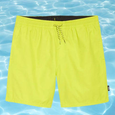 A colorblock one-piece, A lime green swim set for boys, A one-piece rash guard for babies and up, A pair of lime boy's trunks with shark design, A neon orange rash guard, A pair of swim trucks for toddlers, Neon yellow trunks for babies and toddlers, A tangerine off-the-shoulder one-piece, A cross-back bikini with pom pom detail, A puff-sleeve two-piece, A three-piece girl's swimsuit, Vans board shorts for tweens, A UV-protective rash guard for girls, An orange flutter suit for toddlers and above, A neon yellow cut-out one-piece, Related...