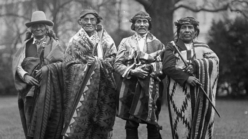 1. Navajo (Diné), 2. Chickasaw, 3. Sioux (Lakota, Dakota, Nakota), 4. Iroquois (Haudenosaunee Confederacy), 5. Apache, 6. Pueblo, 7. Shoshone, 8. Choctaw, 9. Cherokee, 10. Seminole, 11. Blackfeet (Blackfoot), 12. Nez Perce, 13. Hopi, 14. Cree, 15. Wampanoag, 16. Lenape (Delaware), 17. Comanche, 18. Osage, 19. Mohican, 20. Yurok