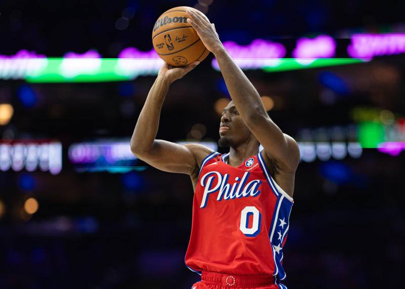 Guard: Allen Iverson, Guard: Tyrese Maxey, Forward: Andre Igoudala, Forward: Ben Simmons, Center: Joel Embiid, Guard: Jrue Holiday, Guard: Lou Williams, Forward: Tobias Harris, Forward: Thaddeus Young, Center: Elton Brand, Center: Dikembe Mutumbo, Guard: Aaron McKie, Honorable Mentions