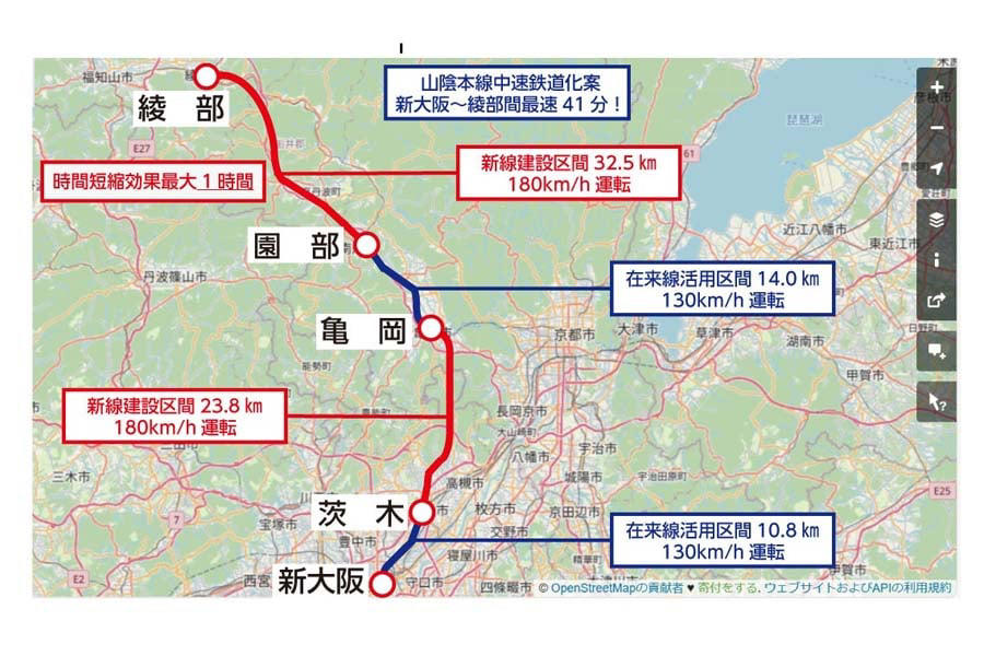 北陸新幹線ルートに残る選択肢, 中速鉄道で描く再興構想, 普通10・特急4の輸送構想, 新幹線に迫る中速特急, 湖西線特急維持への布石, 小浜から京都・大阪の料金体系, 時短効果と費用の経済的均衡, 中速鉄道化の費用負担, 小浜ルート撤回否定論の実態, 中速鉄道による費用革新