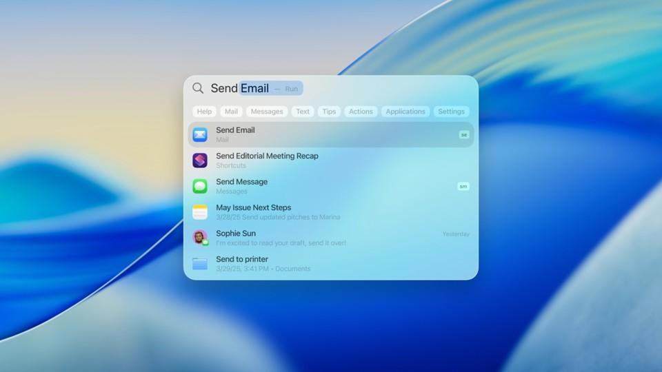 Macの見た目を変える、macOS Tahoe, MacとiPhoneの連携が強化, ショートカットにApple Intelligenceが導入, Spotlightで、Macのあらゆるものを動かせる, Macで遊ぶゲームが進化