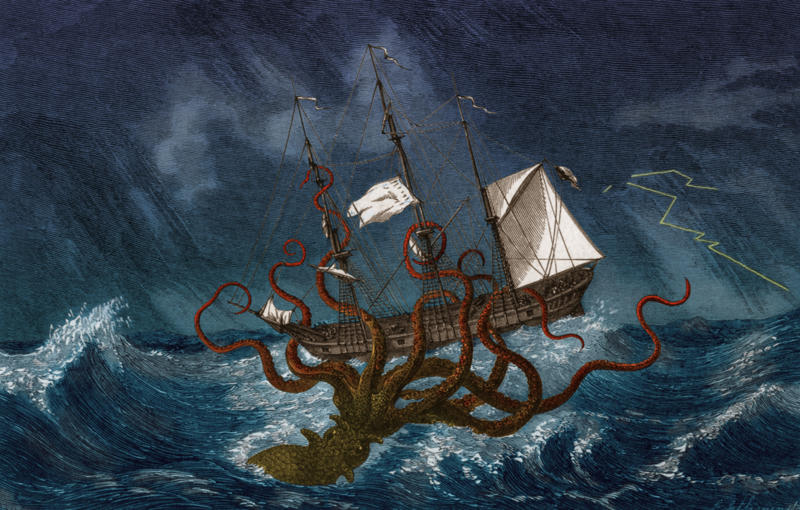 Kraken Sea serpent, Yeti / Bigfoot, Chupacabra, Mermaids, The pouākai