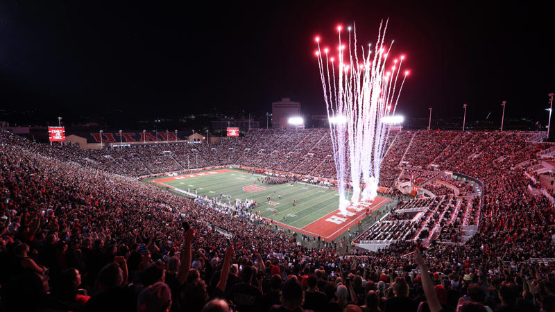 16. David Booth Kansas Memorial Stadium (Kansas Jayhawks), 15. Space City Financial Stadium (Houston Cougars), 14. Nippert Stadium (Cincinnati Bearcats), 13. FBC Mortgage Stadium (UCF Knights), 12. Arizona Stadium (Arizona Wildcats), 11. Mountain America Stadium (Arizona State), 10. McLane Stadium (Baylor Bears), 9. Folsom Field (Colorado Buffaloes), 8. Amon G. Carter Stadium (TCU Horned Frogs), 7. Jack Trice Stadium (Iowa State Cyclones), 6. Milan Puskar Stadium (West Virginia Mountaineers), 5. Rice-Eccles Stadium (Utah Utes), 4. Boone Pickens Stadium (Oklahoma State Cowboys), 3. Jones AT&amp;T Stadium (Texas Tech Red Raiders), 2. Bill Snyder Family Stadium (Kansas State Wildcats), 1. LaVell Edwards Stadium (BYU Cougars)